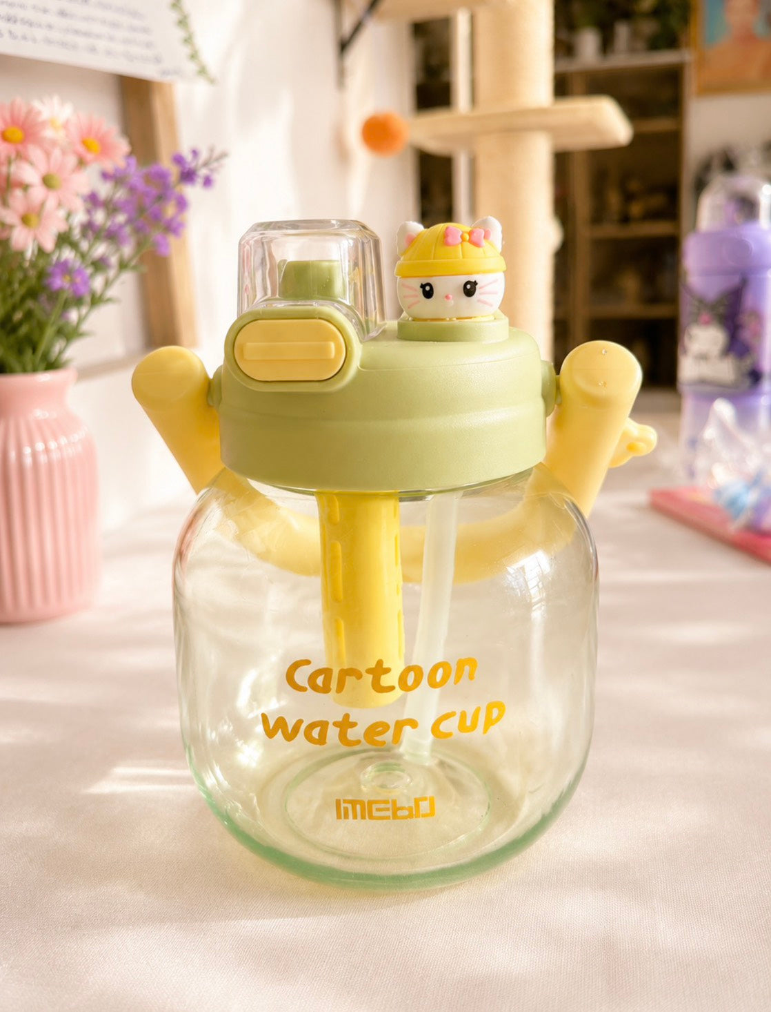🌼 Cartoon Kitty Water Bottle – Cute, Fun & Ready for Every Adventure