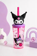 F01: Kuromi 3D Character Tumbler Cup with Straw – Kawaii Pink Drink Cup