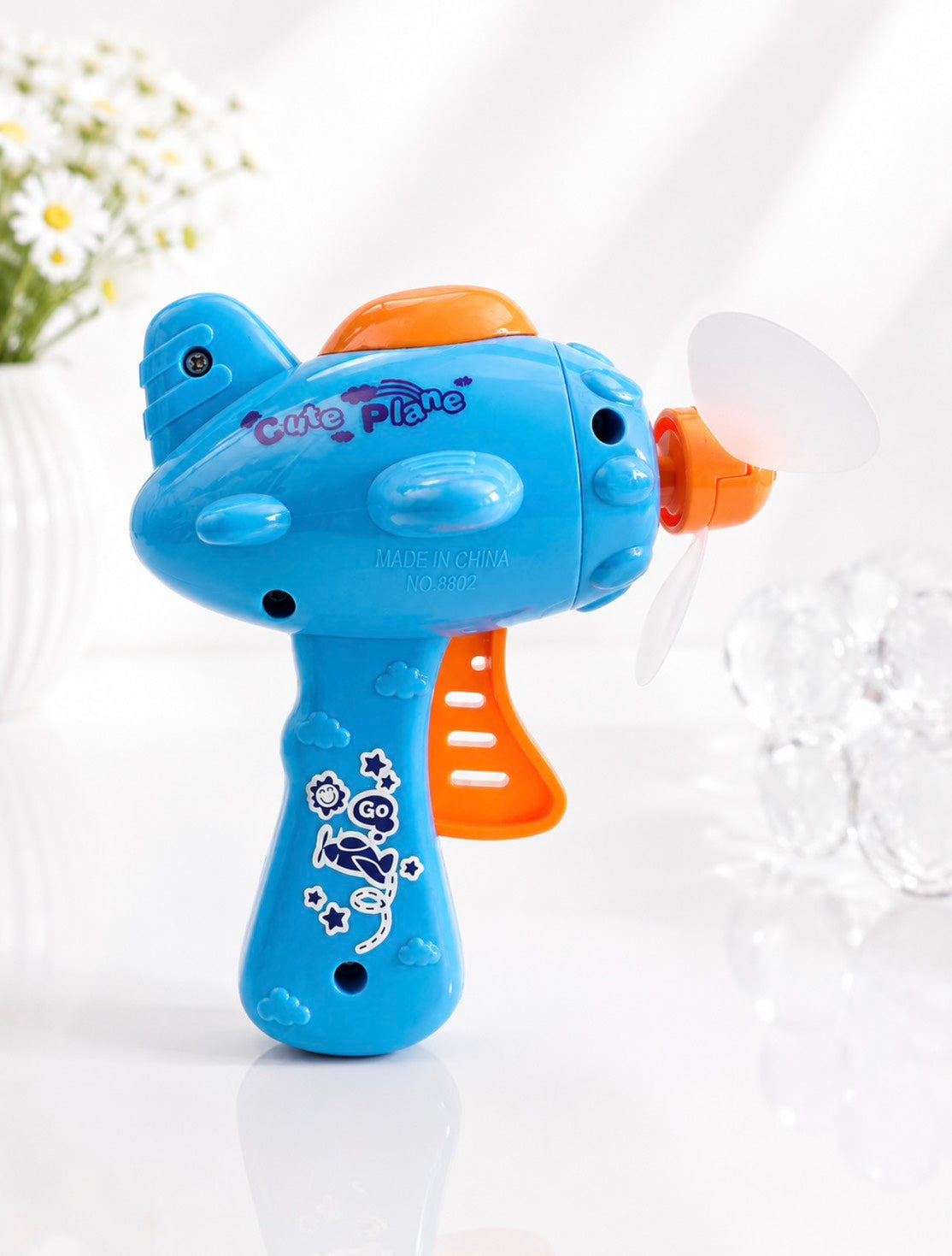 F11: Kids Airplane Handheld Fan - Blue