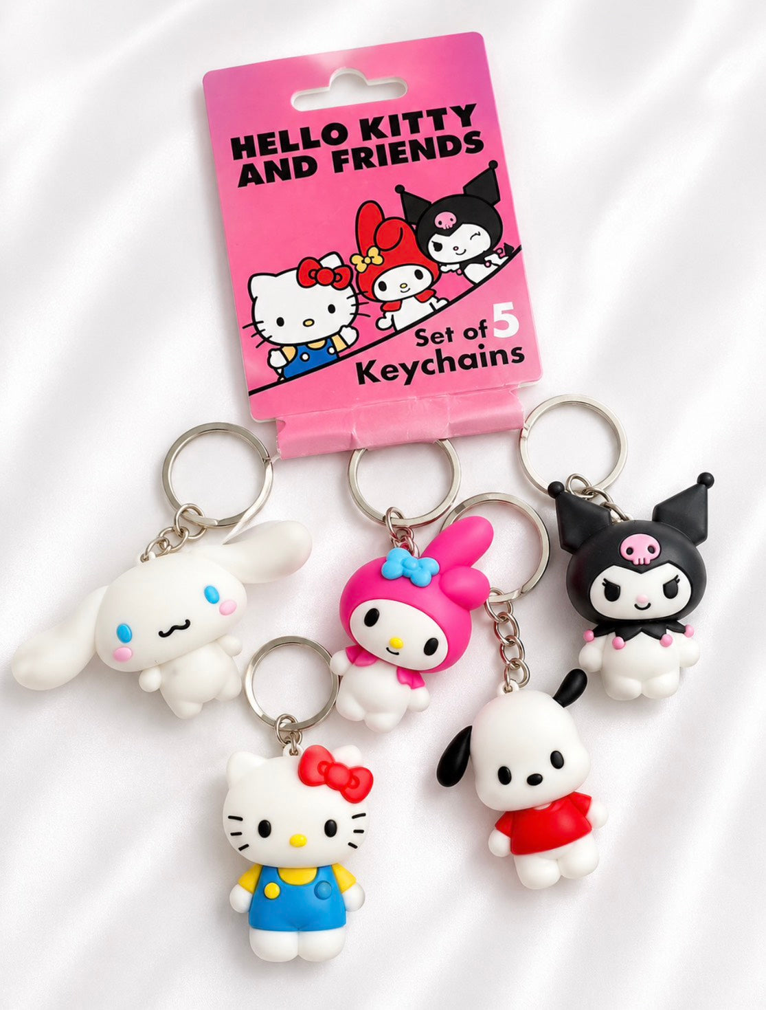 F13: Hello Kitty and Friends Figure Keychain Set (5 Pack) – Sanrio Silicone Character Collection