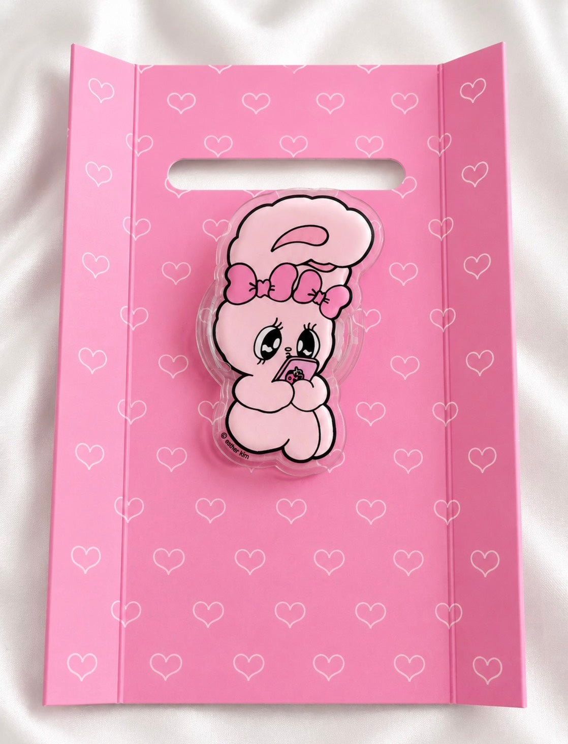 F15: Esther Bunny Clear Shockproof Case for iPhone 16 Pro Max – Pink