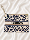F22: Leopard Print Canvas Wristlet Pouch