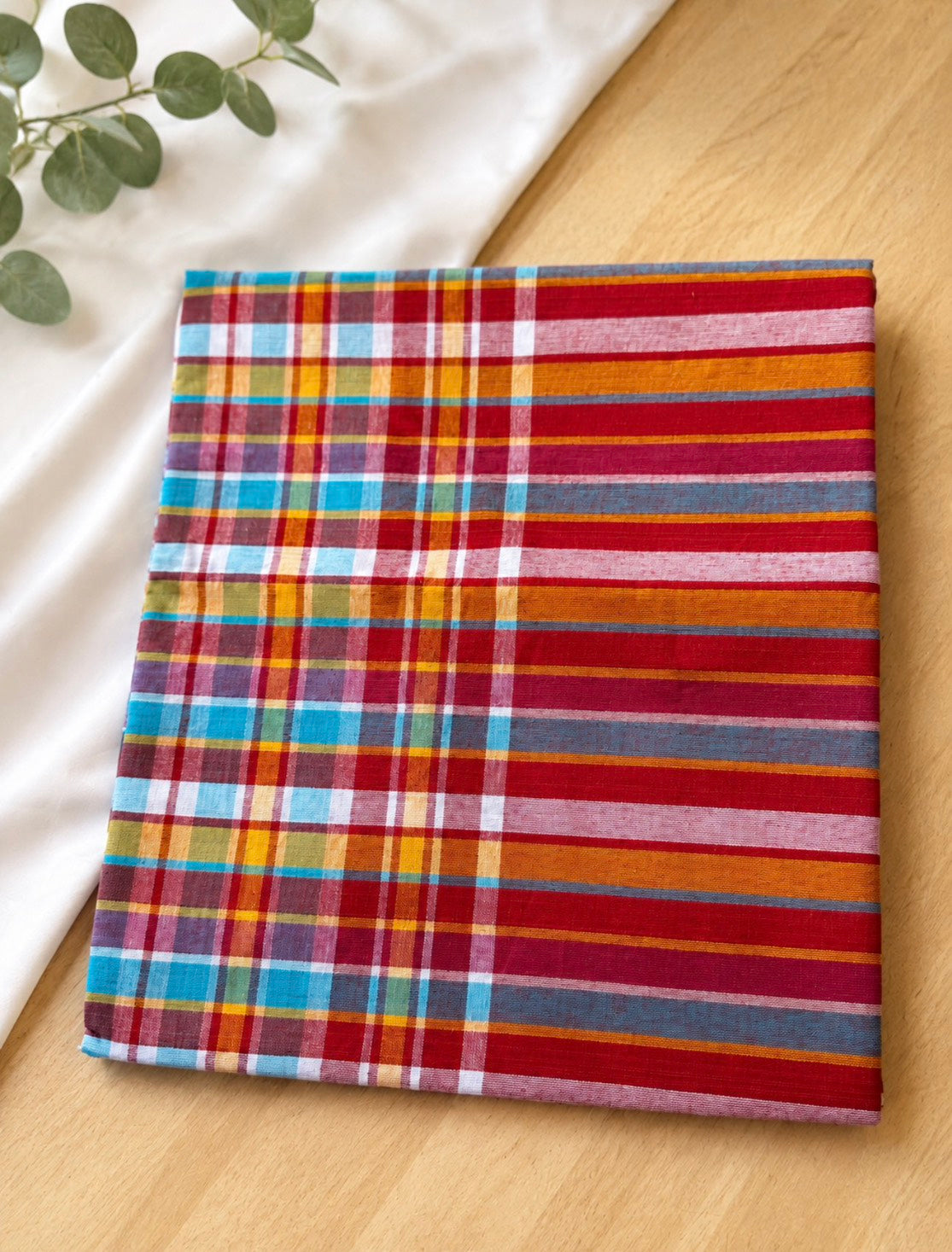 F17: Traditional Thai Pha Khao Ma Cotton Cloth – Large Plaid